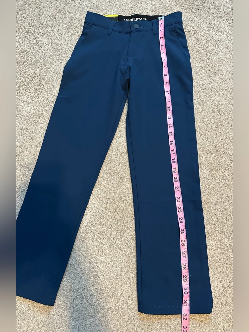 NWT Hurley Youth Performance Chino Pants Size S 7/8 Navy Boys Stretch Dress Pant